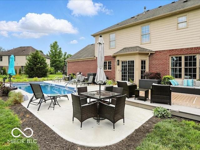 4233 Dartmoor Dr, Greenwood, IN 46143 - swimming pool featuring outdoor lounge area and a patio area