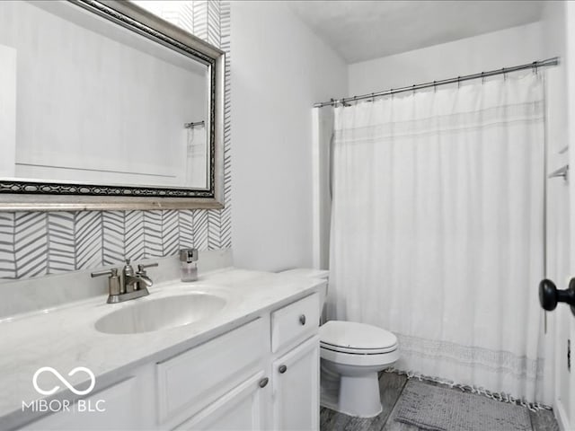 4233 Dartmoor Dr, Greenwood, IN 46143 - full bathroom with vanity and a shower with shower curtain