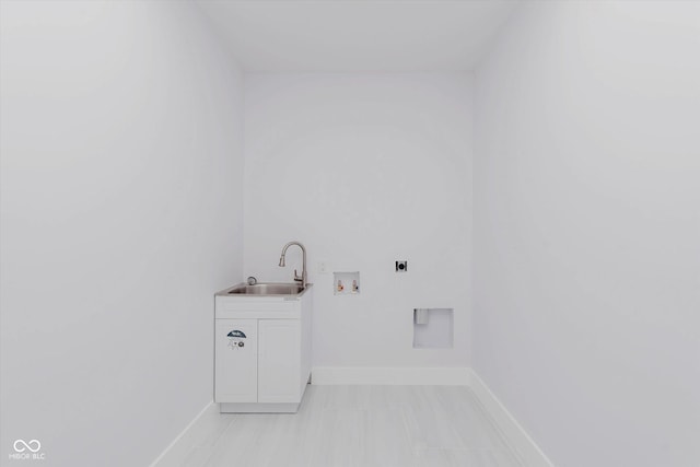 2125 N Pasadena St, Indianapolis, IN 46219 - laundry room featuring hookup for an electric dryer, cabinet space, washer hookup, and wet bar