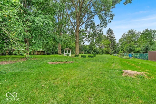 7502 Colony Cir, Indianapolis, IN 46260 - view of yard with a storage shed