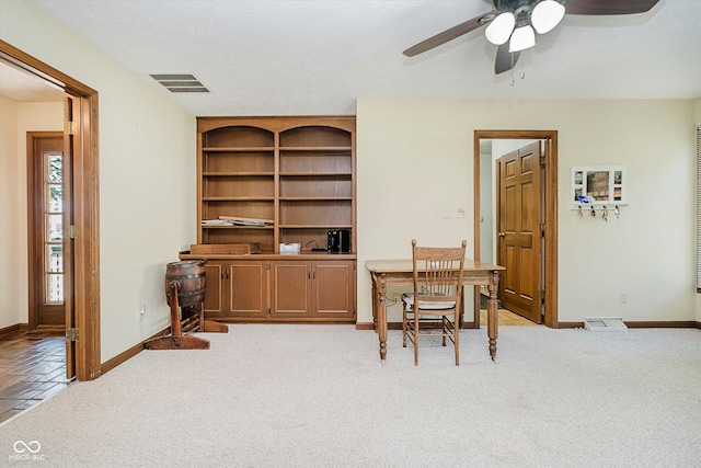 450 W 250 N, Lebanon, IN 46052 - dining room featuring ceiling fan and light carpet