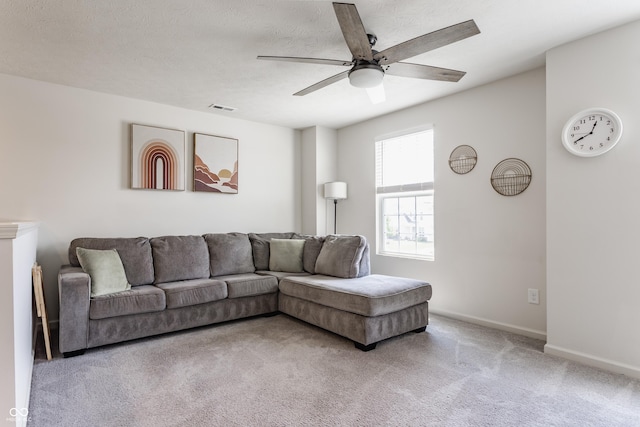 6902 Diamondleaf Way, Brownsburg, IN 46112 - living area featuring light carpet and a ceiling fan