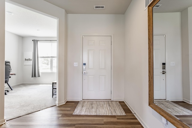 6902 Diamondleaf Way, Brownsburg, IN 46112 - foyer with dark wood-style flooring and baseboards