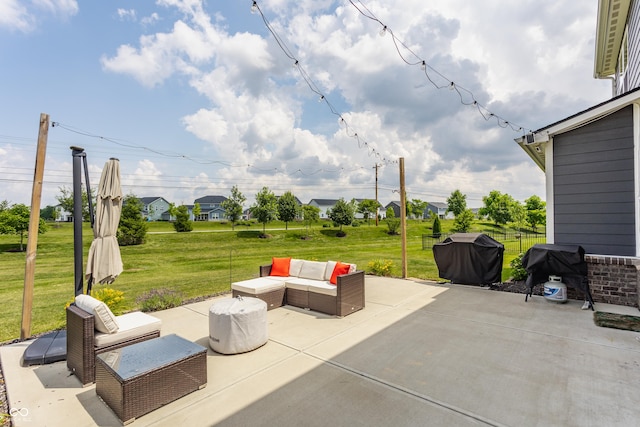 6902 Diamondleaf Way, Brownsburg, IN 46112 - view of patio / terrace with a grill and an outdoor living space