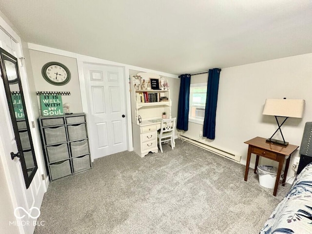 1076 N Old Highway 27, Winchester, IN 47394 - bedroom with a baseboard heating unit, carpet flooring, and cooling unit