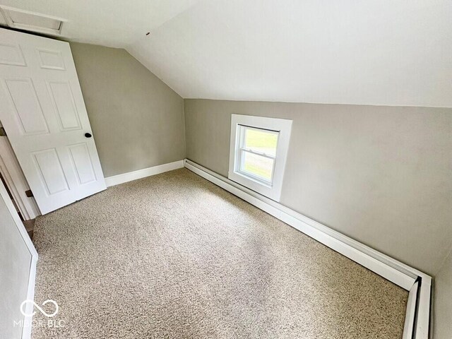 1076 N Old Highway 27, Winchester, IN 47394 - bonus room featuring vaulted ceiling, carpet, and attic access