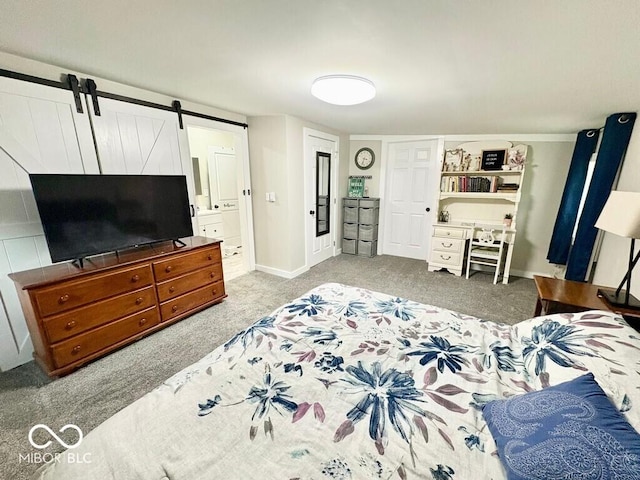 1076 N Old Highway 27, Winchester, IN 47394 - bedroom featuring carpet flooring and a barn door