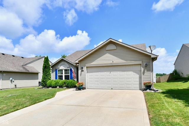 9022 Hosta Way, Camby, IN 46113 - ranch-style house with concrete driveway, an attached garage, and a shingled roof