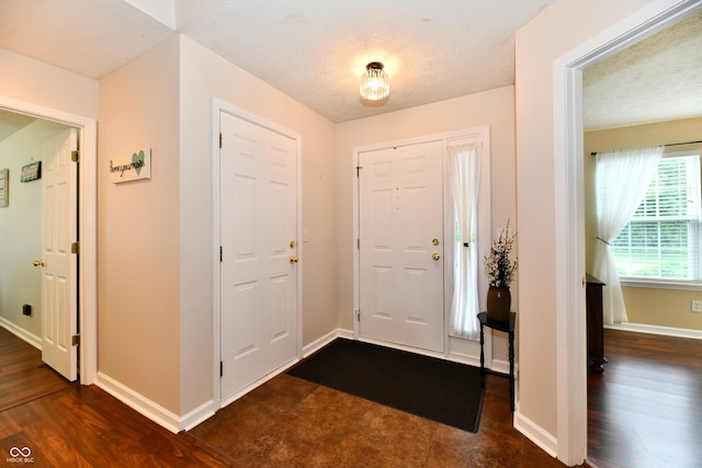 9022 Hosta Way, Camby, IN 46113 - entryway featuring a textured ceiling and dark wood-style flooring