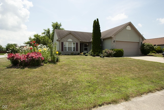 291 Lakemoore St, Brownsburg, IN 46112 - ranch-style home featuring driveway, an attached garage, and a front lawn