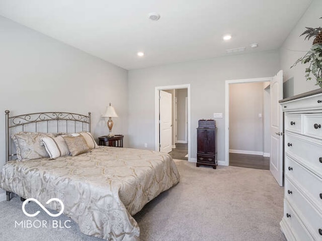8866 Twain Ln, Indianapolis, IN 46239 - bedroom with light colored carpet and recessed lighting