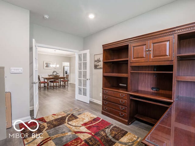 8866 Twain Ln, Indianapolis, IN 46239 - office featuring french doors and baseboards