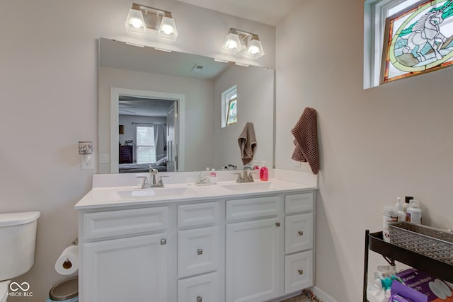 2500 Sand Hollow Dr, Lebanon, IN 46052 - bathroom with toilet and double vanity