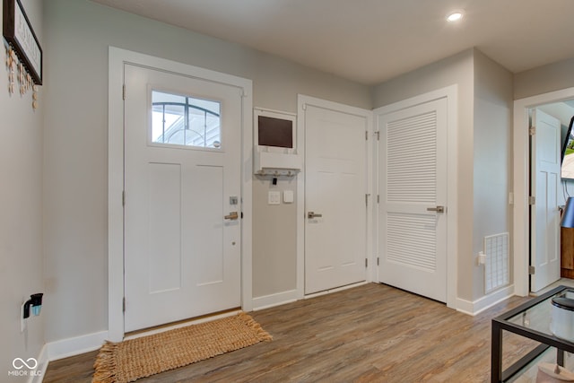 2500 Sand Hollow Dr, Lebanon, IN 46052 - foyer entrance with wood finished floors and recessed lighting