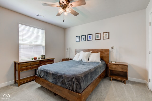 2500 Sand Hollow Dr, Lebanon, IN 46052 - bedroom featuring light colored carpet and ceiling fan