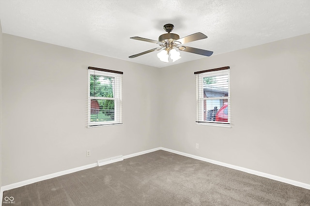 5015 Nowland Ave, Indianapolis, IN 46201 - carpeted spare room with plenty of natural light, ceiling fan, and a textured ceiling