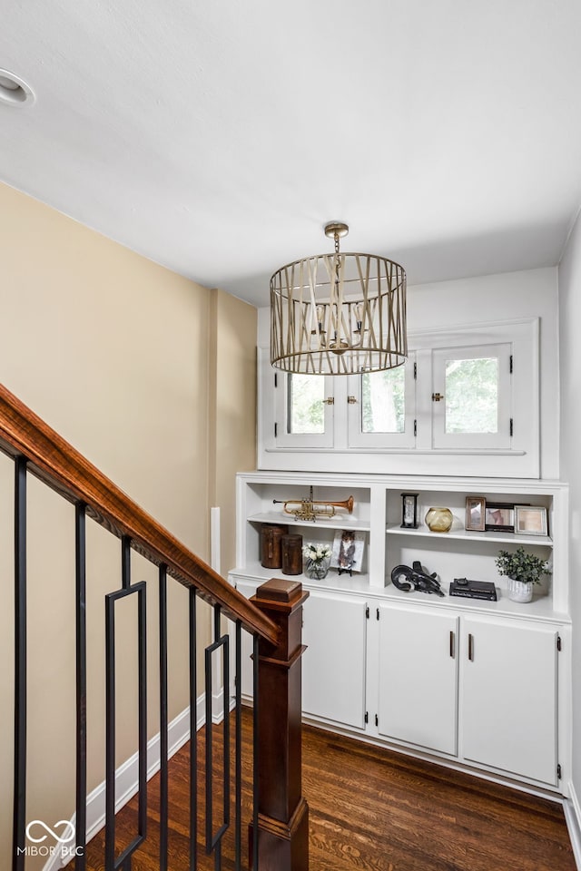 4455 Broadway St, Indianapolis, IN 46205 - bar with dark wood-style floors and hanging light fixtures