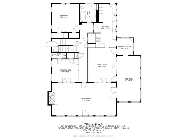 4455 Broadway St, Indianapolis, IN 46205 - view of floor plan / room layout