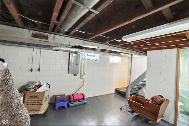 95 S 11th Ave, Beech Grove, IN 46107 - basement with electric panel and stairway