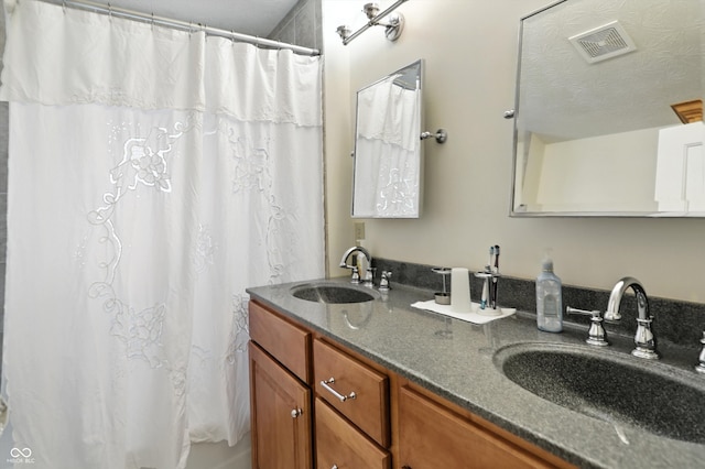 95 S 11th Ave, Beech Grove, IN 46107 - full bathroom featuring double vanity and curtained shower