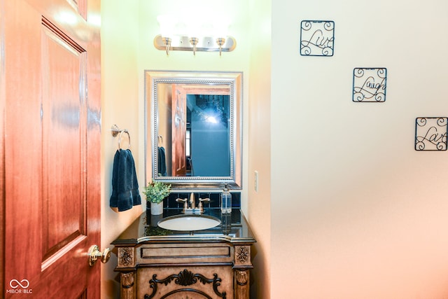 662 Leah Way, Greenwood, IN 46142 - bathroom with vanity and a chandelier