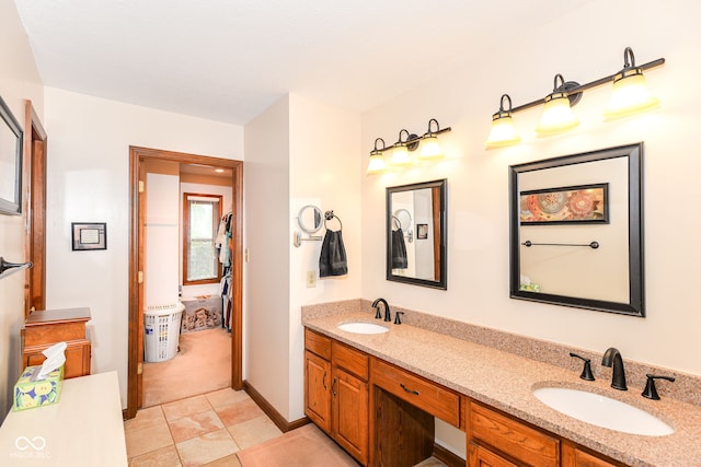 662 Leah Way, Greenwood, IN 46142 - full bath with double vanity and tile patterned floors
