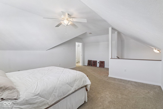 16636 Brownstone Ct, Westfield, IN 46074 - carpeted bedroom featuring lofted ceiling and a ceiling fan