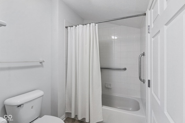 16636 Brownstone Ct, Westfield, IN 46074 - bathroom with toilet and shower / bath combo with shower curtain