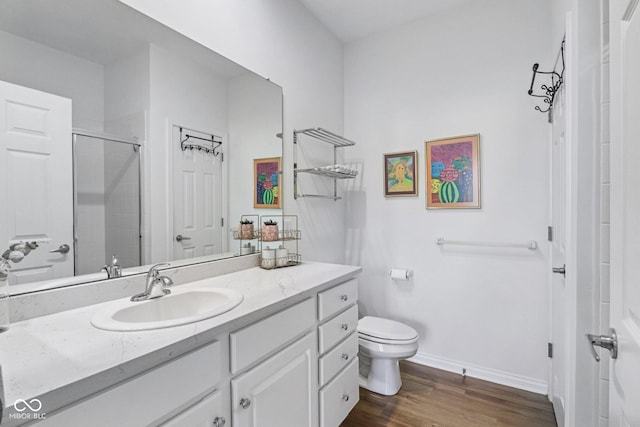 16636 Brownstone Ct, Westfield, IN 46074 - bathroom with vanity, wood finished floors, and tiled shower
