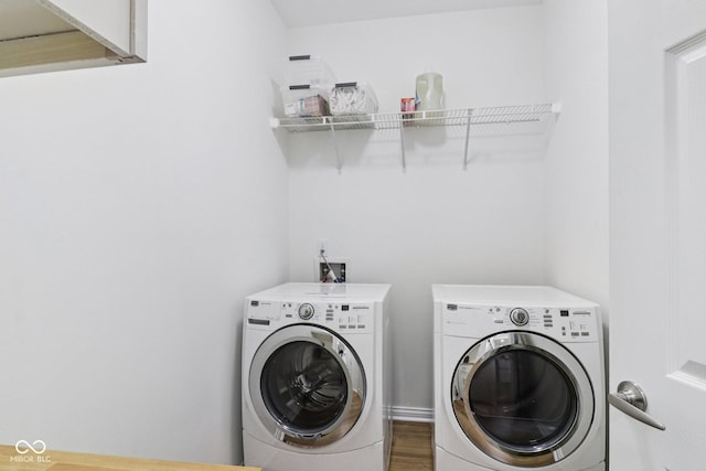 16636 Brownstone Ct, Westfield, IN 46074 - washroom with independent washer and dryer and wood finished floors