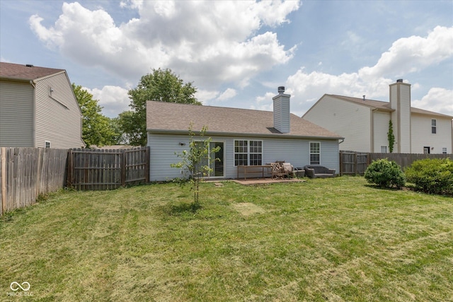 142 Hilltop Farms Blvd, Whiteland, IN 46184 - rear view of property featuring a fenced backyard and a patio area