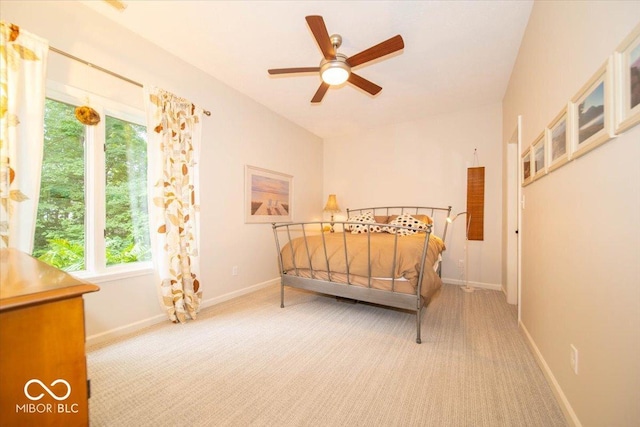 8550 Tidewater Ct, Indianapolis, IN 46236 - bedroom featuring light carpet and ceiling fan