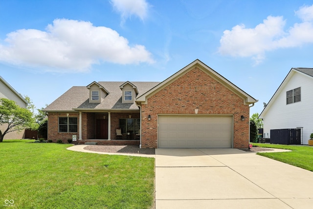 35 Decourcy Ln, Franklin, IN 46131 - view of front of property featuring brick siding, a garage, and a front lawn