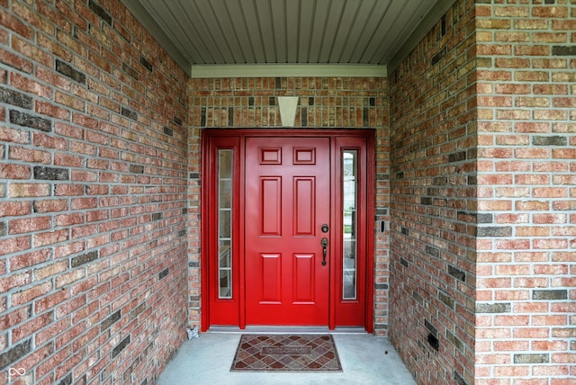 35 Decourcy Ln, Franklin, IN 46131 - doorway to property with brick siding