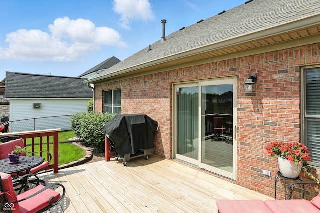 35 Decourcy Ln, Franklin, IN 46131 - wooden terrace featuring grilling area