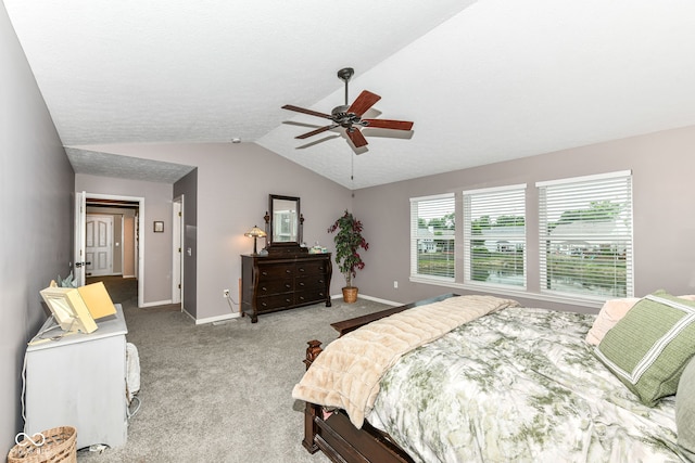 11820 Stepping Stone Dr, Fishers, IN 46037 - bedroom with vaulted ceiling, light colored carpet, and ceiling fan