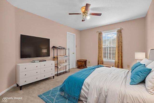 1449 Danielle Dr, Indianapolis, IN 46231 - carpeted bedroom featuring baseboards and a ceiling fan