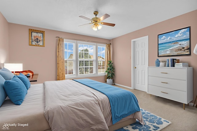 1449 Danielle Dr, Indianapolis, IN 46231 - bedroom with light carpet and ceiling fan