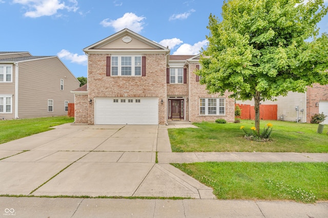 1449 Danielle Dr, Indianapolis, IN 46231 - view of front facade featuring a garage, concrete driveway, and brick siding