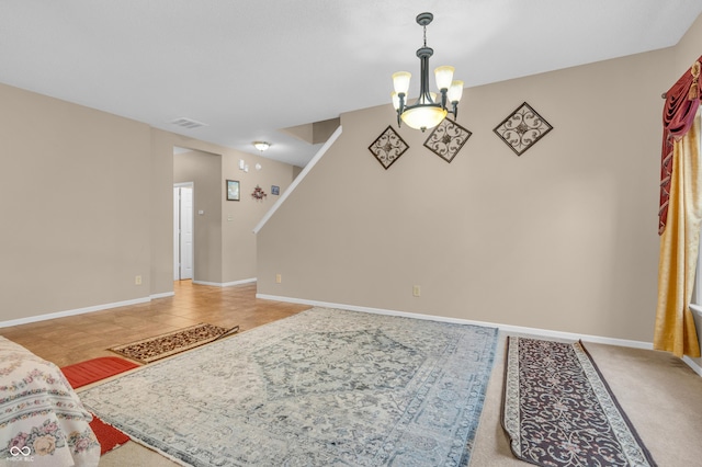 1449 Danielle Dr, Indianapolis, IN 46231 - foyer entrance with a chandelier, stairs, and light tile patterned floors