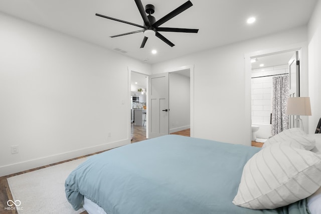 339 Honey Locust Pl, North Vernon, IN 47265 - bedroom with recessed lighting, ensuite bath, and a ceiling fan
