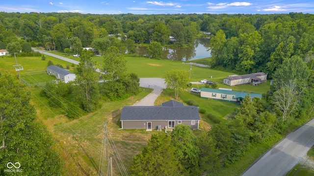 339 Honey Locust Pl, North Vernon, IN 47265 - aerial view of property and surrounding area with a large body of water and a heavily wooded area