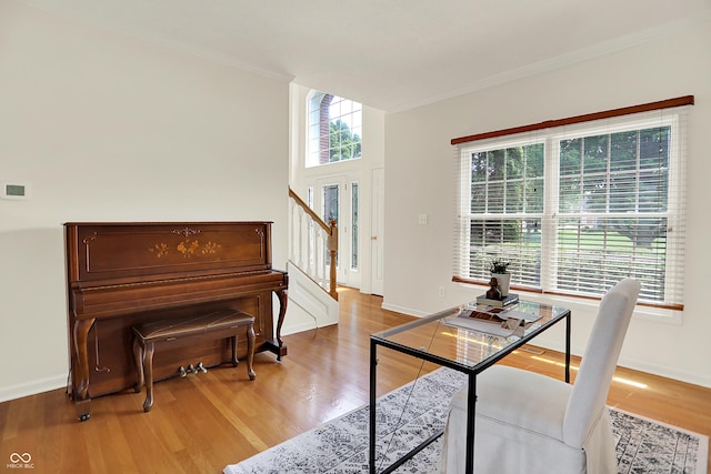 5761 Coopers Hawk Dr, Carmel, IN 46033 - office space featuring light wood-style floors and ornamental molding