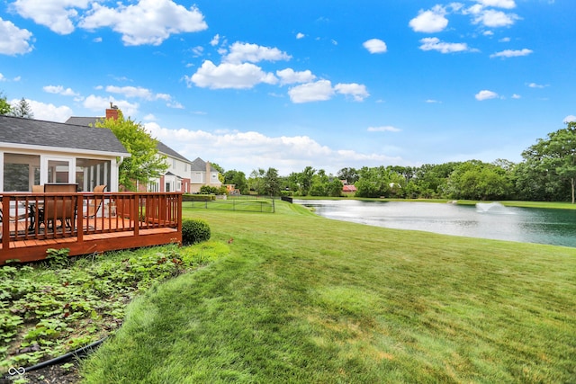 5761 Coopers Hawk Dr, Carmel, IN 46033 - view of yard with a deck with water view