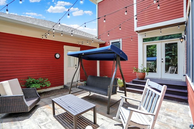 2263 Glebe St, Carmel, IN 46032 - view of patio / terrace featuring french doors and an outdoor living space