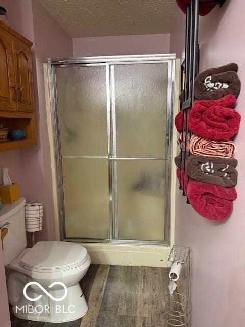 18 Hough St, Greenfield, IN 46140 - bathroom featuring a stall shower and a textured ceiling