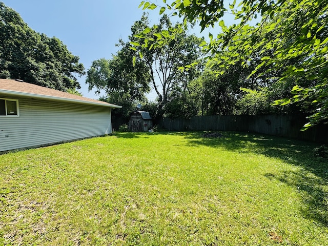 1345 S Biltmore Ave, Indianapolis, IN 46241 - fenced backyard featuring a storage unit