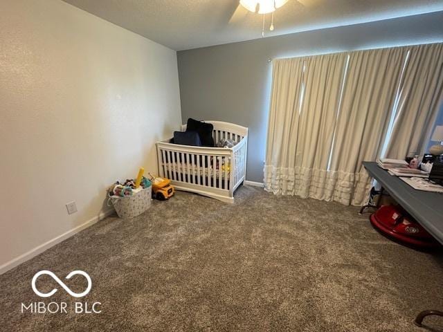 2230 Cedarmill Dr, Franklin, IN 46131 - unfurnished bedroom with carpet flooring, a crib, and ceiling fan