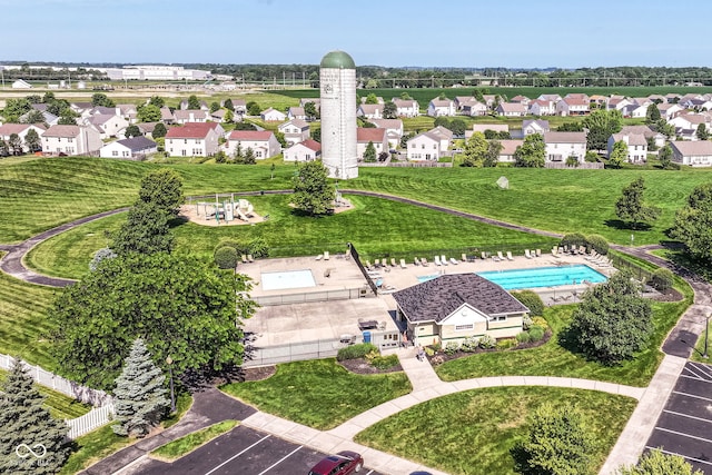 5765 White Pine Rd, Whitestown, IN 46075 - aerial perspective of suburban area featuring a pool