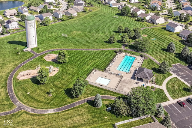 5765 White Pine Rd, Whitestown, IN 46075 - aerial overview of property's location featuring a pool and a nearby body of water